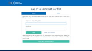 
EC Credit Control Interactive Website  
