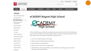 
                            3. eCADEMY Magnet — Albuquerque Public Schools - Ecademy Student Portal