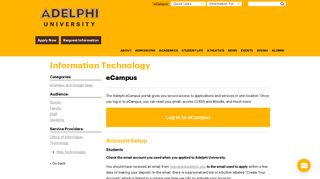 
                            1. eCampus | IT Department | Adelphi University - Adelphi Ecampus Portal Login