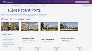 
eCare Patient Portal | UW Medicine  
