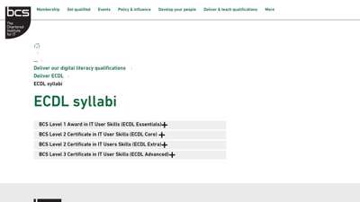 
                            6. ECDL syllabi BCS - The Chartered Institute for IT