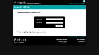 
                            3. eChalk subscription: login page - Echalk Com Portal