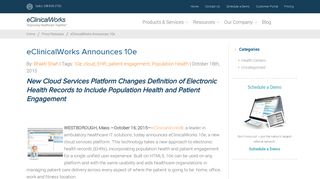 
                            9. eClinicalWorks Announces 10e - eClinicalWorks