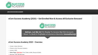
                            7. eCom Success Academy (2020) – Get Enrolled Now & Access ...