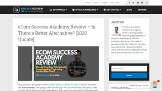 
                            9. eCom Success Academy Review - Is There a Better Alternative?
