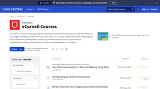 
                            7. eCornell Courses & MOOCs | Free Online Courses | Class ...