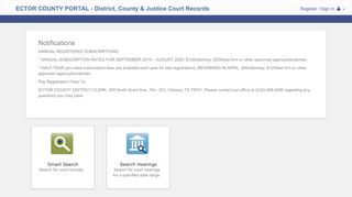 
                            1. ECTOR COUNTY PORTAL - District, County & Justice Court Records - Ector County Portal