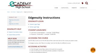 
                            2. Edgenuity Instructions - eCADEMY Magnet School - Ecademy Student Portal