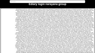 Ediary login narayana group - Narayana E Techno School Parent Portal