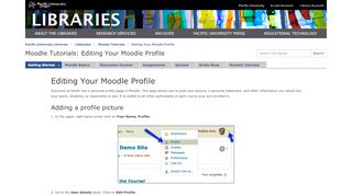 Editing Your Moodle Profile - Pacific University LibGuides - Plymouth University Moodle Portal