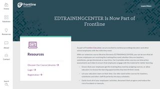 
                            1. EDTRAININGCENTER Is Now Part of Frontline Education