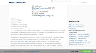 
                            8. Education Management Corporation | Encyclopedia.com