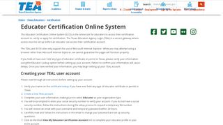 
                            3. Educator Certification Online System | Texas Education Agency - Www Tea State Tx Us Portal