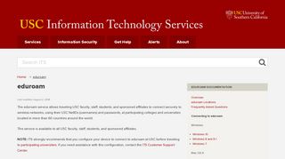 eduroam - IT Services - USC IT Services - University of ... - Usc Secure Wireless Portal