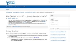 
                            7. Eduroam Secure Wi-Fi network - My UD - University of Delaware - Eduroam Sign In