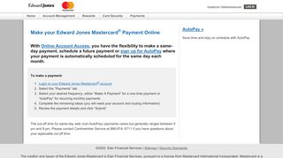 Edward Jones MasterCard®  Making A Payment