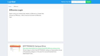Efftronics Login or Sign Up - Efftronics Portal