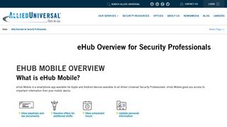 
eHub Overview for Security Professionals
