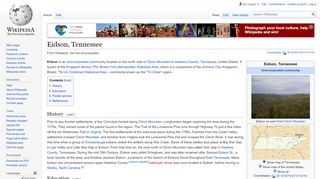 
                            7. Eidson, Tennessee - Wikipedia - Project Edison Tn Portal