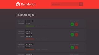 
                            5. elcats.ru passwords - BugMeNot - Elcats Ru Login