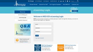 
                            1. eLearning Login | Nursing Continuing Education ... - MED-ED - Meded Seminars Portal