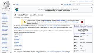 
                            2. Electronic Classroom of Tomorrow - Wikipedia - Ecot Connect Portal