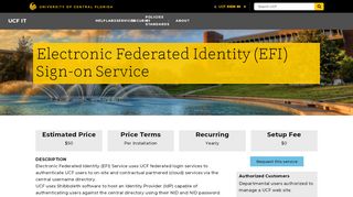 
Electronic Federated Identity (EFI) Sign-on Service - UCF IT

