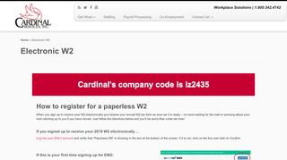 
                            3. Electronic W2 - Cardinal Services - Cardinal Security Employee Portal