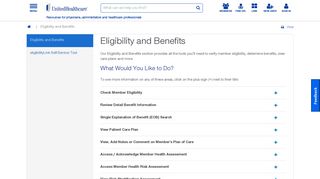 
                            2. Eligibility and Benefits | UHCprovider.com