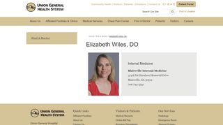 
Elizabeth Wiles, DO | Union General Hospital
