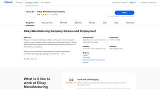 
                            3. Elkay Manufacturing Company Careers and Employment | Indeed.com - Elkay Employee Portal