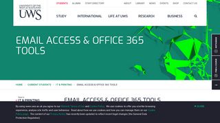 
                            4. Email Access & Office 365 Tools | UWS | University of the West ... - Uws Mail Portal