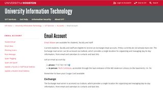 
                            4. Email Account: University of Houston - University of Houston - Uh Outlook Email Portal