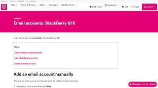 
                            7. Email accounts: BlackBerry Q10 | T-Mobile Support - Tmo Blackberry Net Email Portal