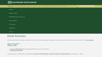 Email Accounts - Colorado State University