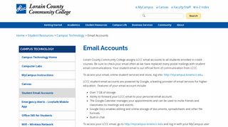 
                            2. Email Accounts - Lorain County Community College - Lccc Email Portal