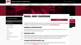 
Email and Calendar - Get Support - IT Support Center - IUP
