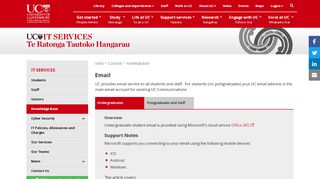 
Email and IT services - Email | University of Canterbury  
