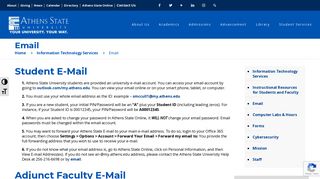 
                            3. Email – Athens State University - Athens State Student Portal