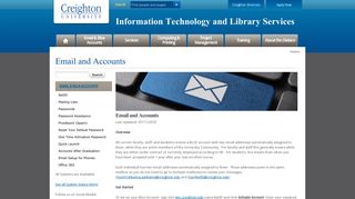 
Email & Blue Accounts - Creighton DoIT - Creighton University  
