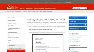 
Email, Calendar and Contacts - Canterbury Christ Church  
