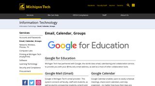 
                            1. Email, Calendar, Groups | Michigan Tech Information ... - Mtu Email Login