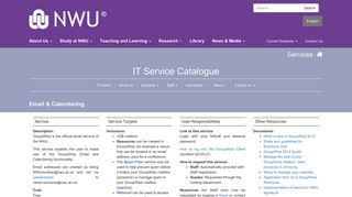 
                            2. Email & Calendaring | IT Service Catalogue | Services | NWU ... - Novell Groupwise Email Portal Nwu