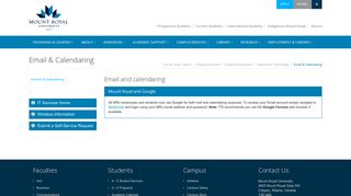 
                            3. Email & Calendaring - Mount Royal University - Calgary ... - Mru Email Portal