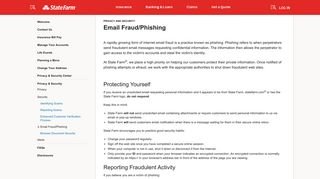 
                            4. Email Fraud/Phishing - State Farm® - State Farm Secure Messaging Center Portal