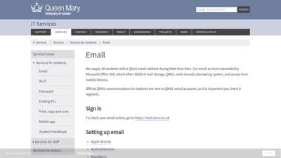 Email - IT Services - Queen Mary University of London