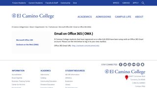
                            4. Email on Office 365 (OWA) - El Camino College - El Camino College Myecc Portal