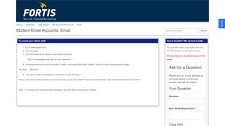
Email - Student Email Accounts - LibGuides at Fortis College  
