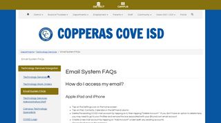
                            7. Email System ... - Copperas Cove Independent School District - Ccisd Email Portal