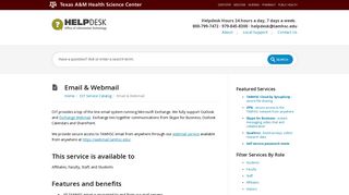 
                            2. Email & Webmail – TAMHSC Help Desk - Tamu Exchange Email Portal